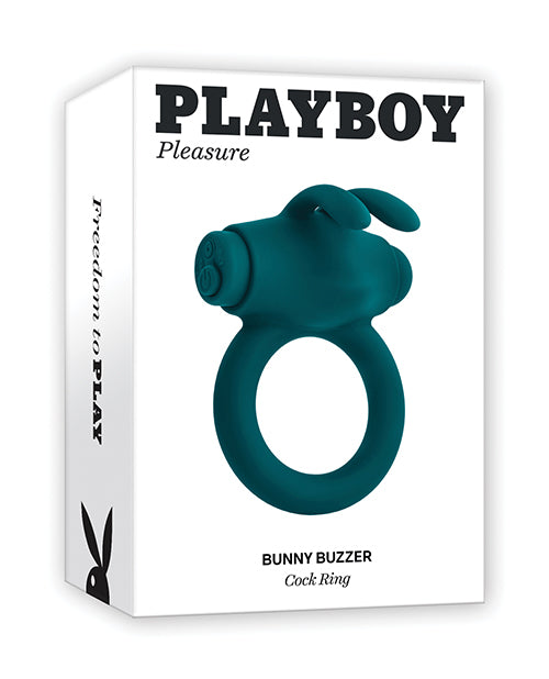 Playboy Playboy Pleasure Bunny Buzzer Cock Ring - Deep Teal