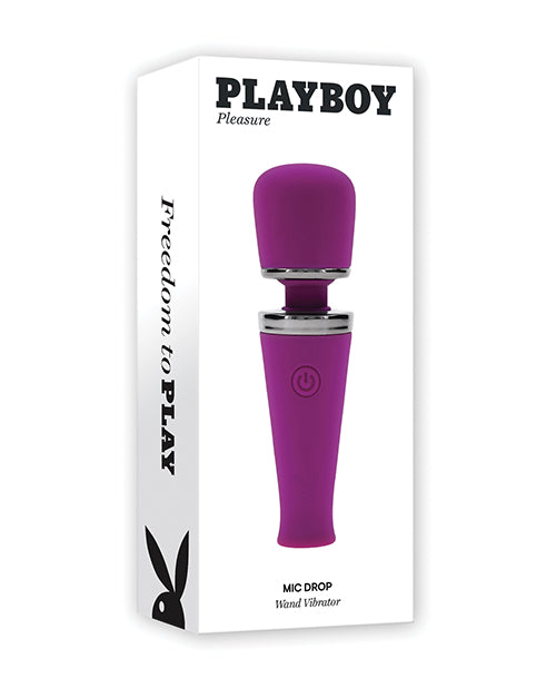 Playboy Playboy Pleasure Mic Drop Petite Wand Vibrator - Fuschia