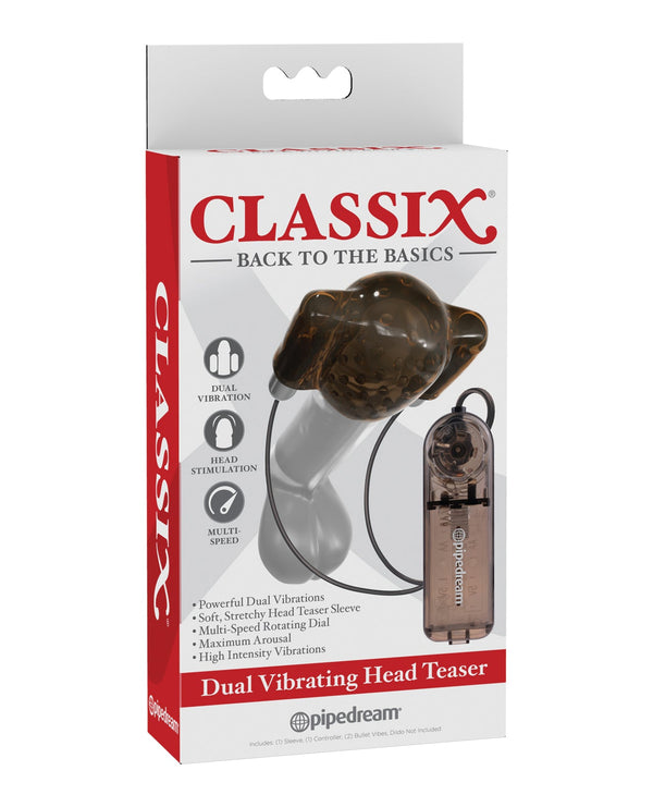 Classix Classix Dual Vibrating Head Teaser - Black/Smoke