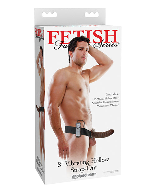Fetish Fantasy Series Fetish Fantasy Series 8" Vibrating Hollow Strap On - Brown