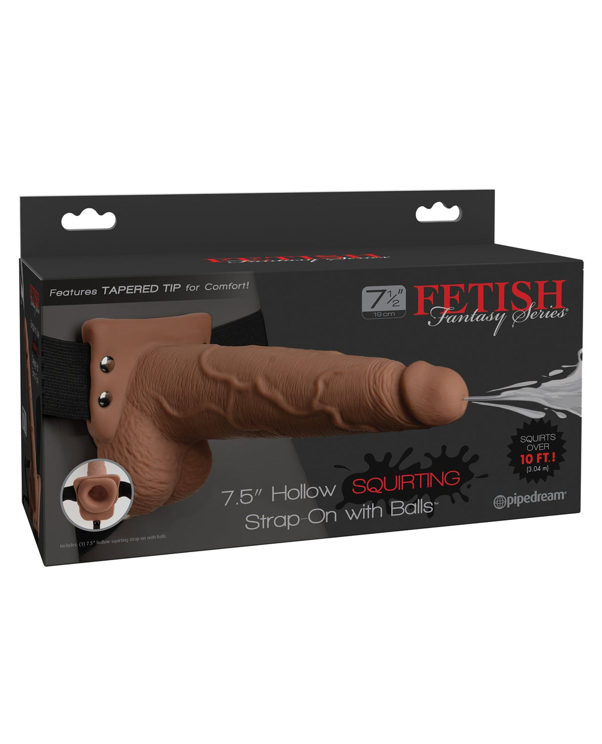 Fetish Fantasy Series Fetish Fantasy Series 7.5" Hollow Squirting Strap On w/Balls - Tan