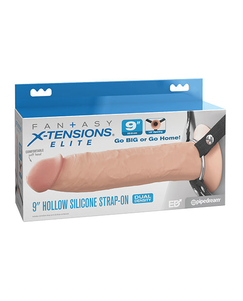 Fantasy X-tensions Fantasy X-Tensions Elite 9" Silicone Hallow Strap-On Dual Density - Light