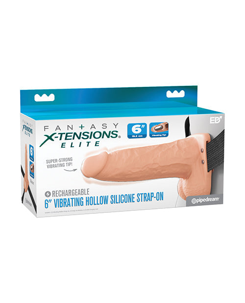 Fantasy X-Tensions Elite 6" Vibrating Hollow Strap-On - Light