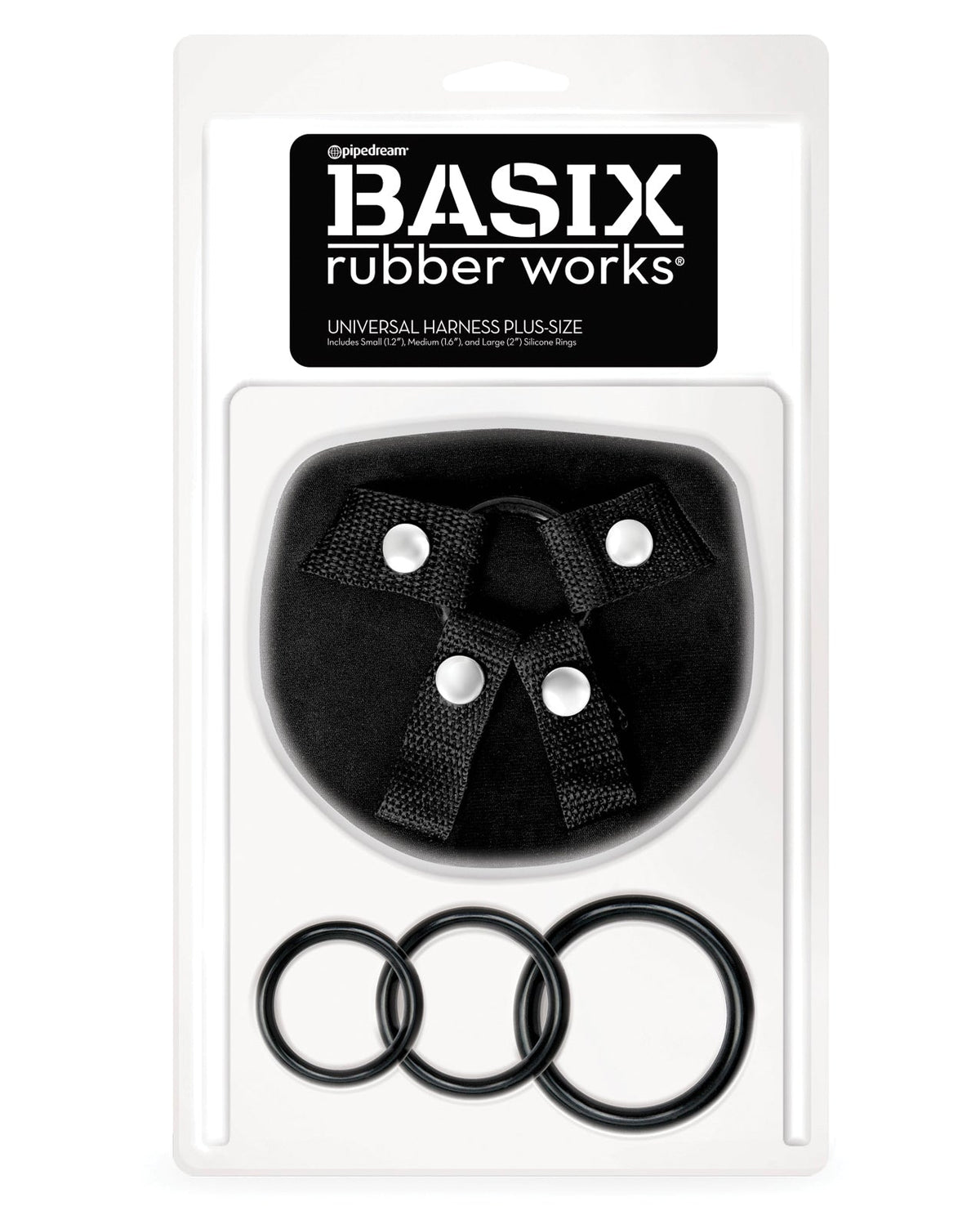 Basix Rubber Works Basix Rubber Works Universal Harness Plus Size - Black