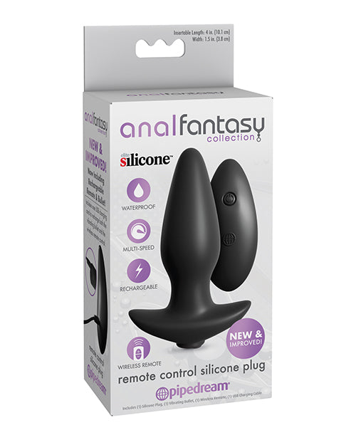 Anal Fantasy Collection Anal Fantasy Collection Remote Control Silicone Plug - Black