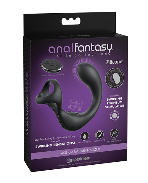 Anal Fantasy Elite Collection Anal Fantasy Elite Ass-Gasm Taint-Alizer P-Spot Vibrator - Black