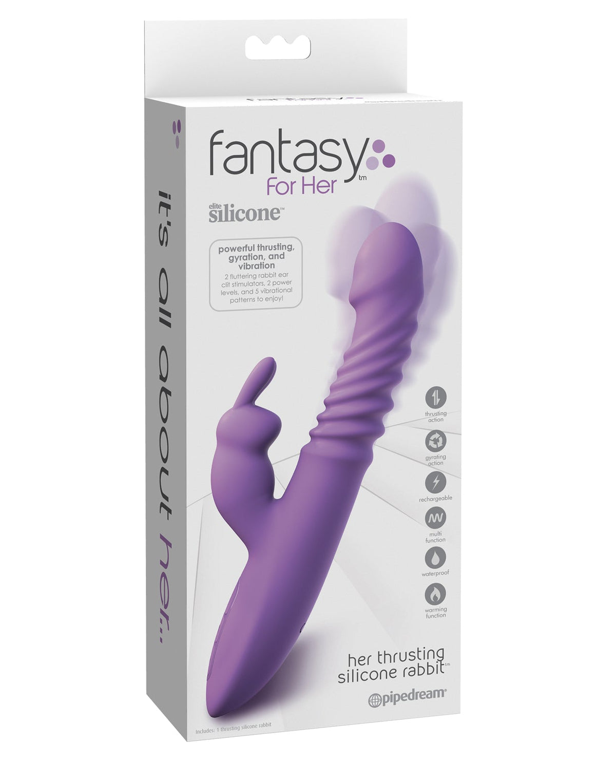 Fantasy For Her Fantasy For Her Ultimate Thrusting Silicone Rabbit - Purple