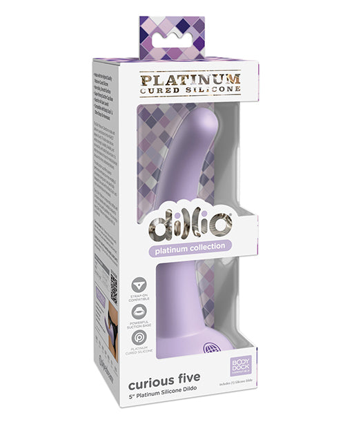 Dillio Dillio Platinum 5" Curious Five Silicone Dildo - Purple