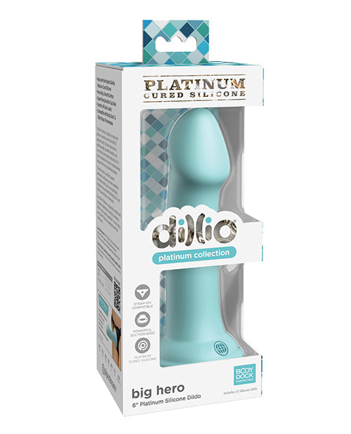 Dillio Dillio Platinum 6" Big Hero Silicone Dildo - Teal