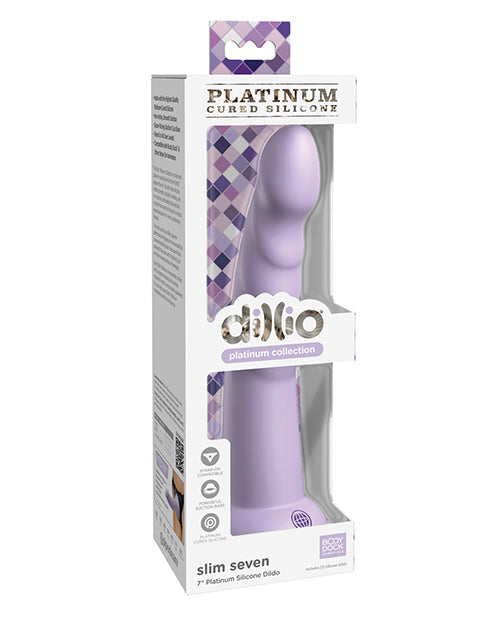 Dillio Dillio Platinum 7" Slim Seven Silicone Dildo - Purple