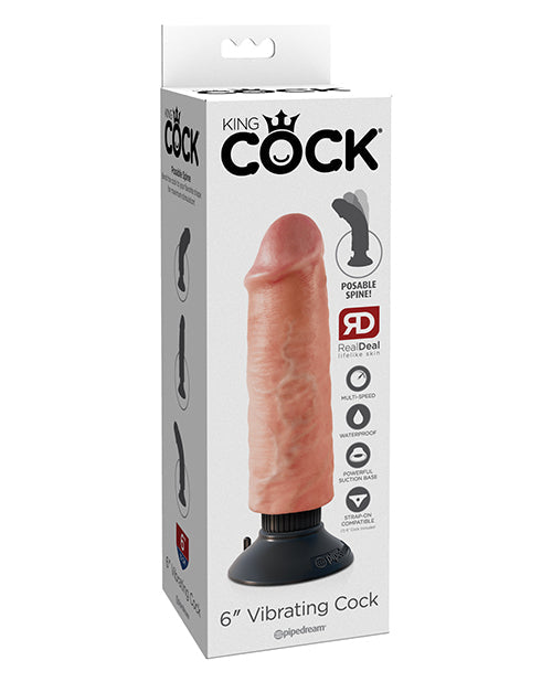 King Cock King Cock 6" Vibrating Cock - Flesh
