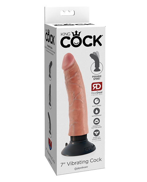 King Cock King Cock 7" Vibrating Cock - Flesh