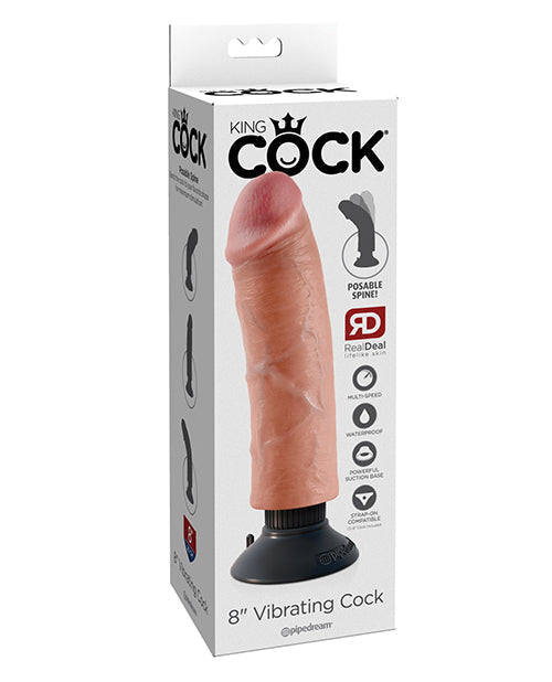 King Cock King Cock 8" Vibrating Cock - Flesh