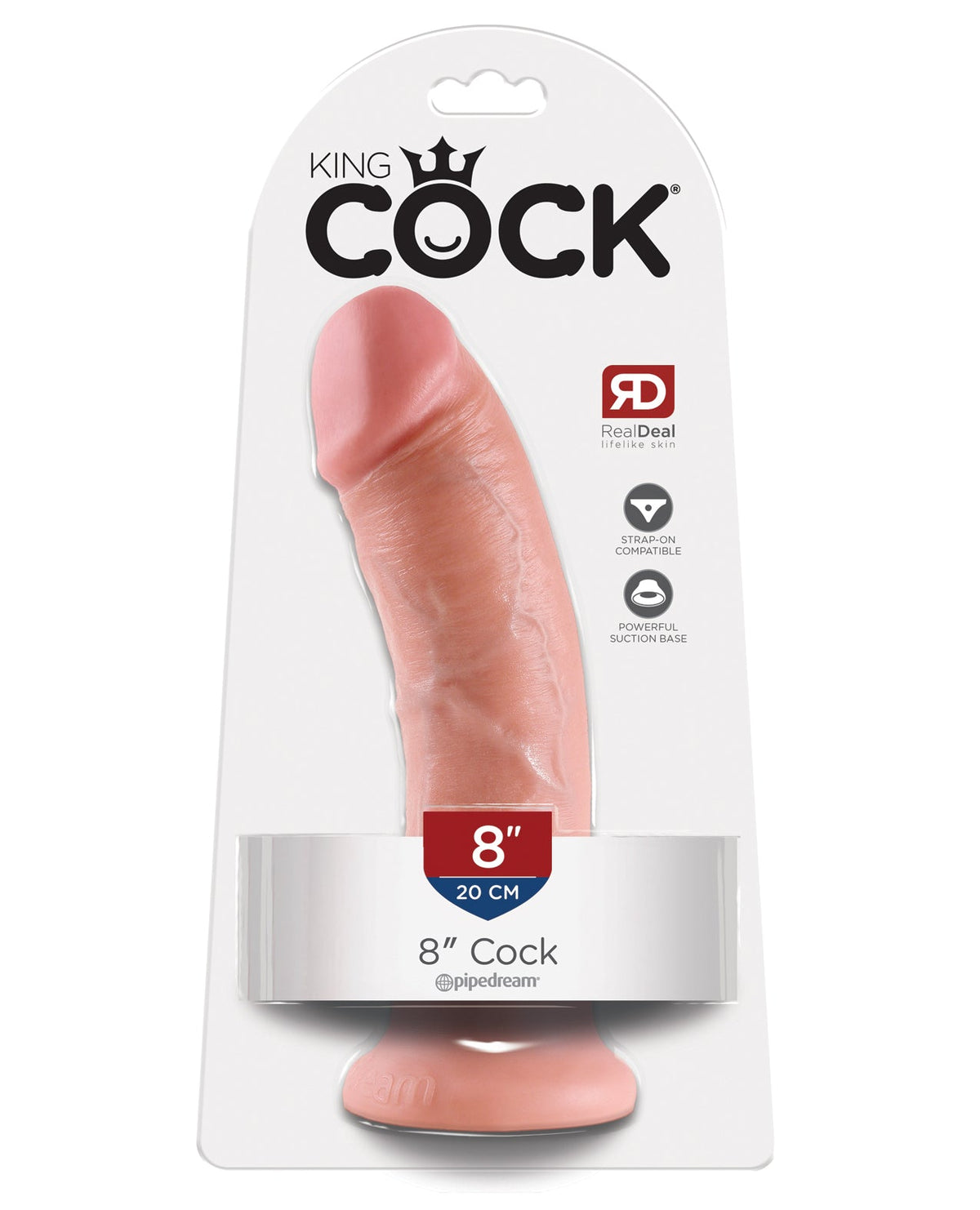 King Cock King Cock Realistic Suction Cup 8" Dong - Flesh