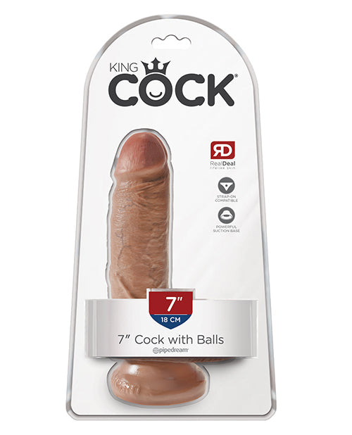 King Cock King Cock 7" Cock w/Balls - Tan
