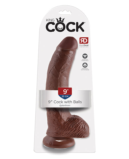 King Cock King Cock 9" Cock w/Balls - Brown
