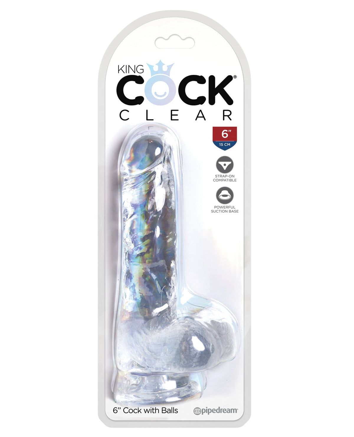 King Cock King Cock Clear 6" Cock w/Balls