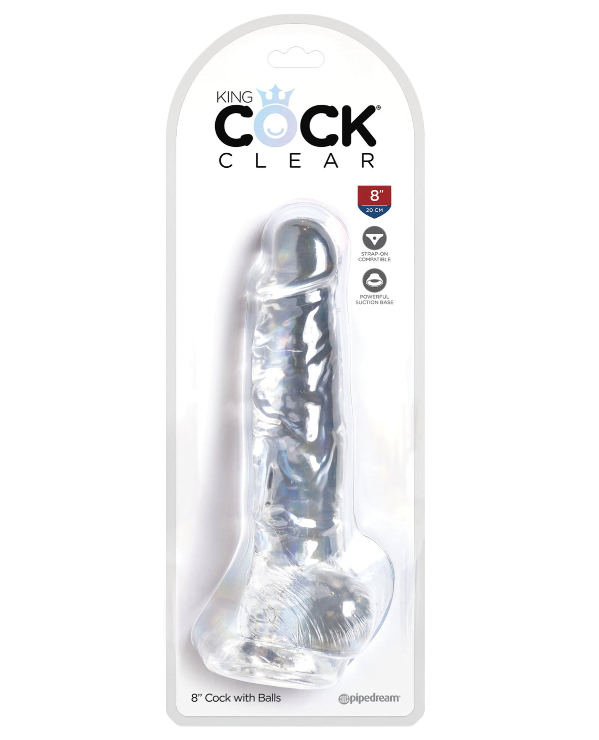 King Cock King Cock Clear 8" Cock w/Balls