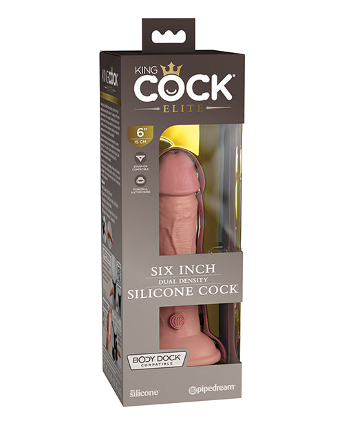 King Cock Elite King Cock Elite 6" Dual Density Silicone Cock - Light