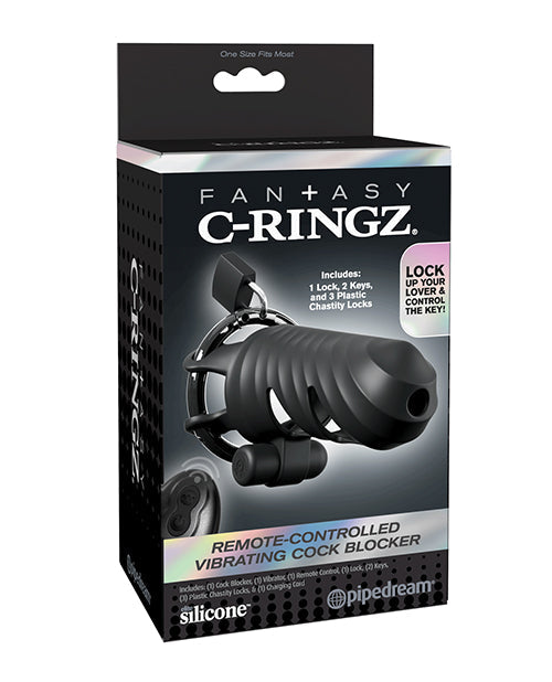 Fantasy C-Ringz Fantasy C-Ringz Remote Controlled Vibrating Cock Blocker - Black