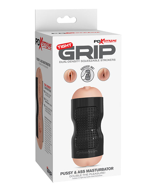 PDX Extreme Pipedream Extreme Toyz Tight Grip Dual Density Squeezable Strokers - Pussy & Ass