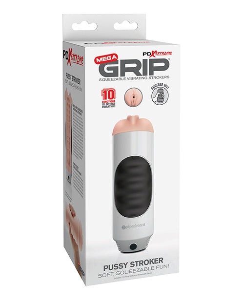 PDX Extreme Pipedream Extreme Toyz Mega Grip Squeezable Vibrating Strokers - Pussy