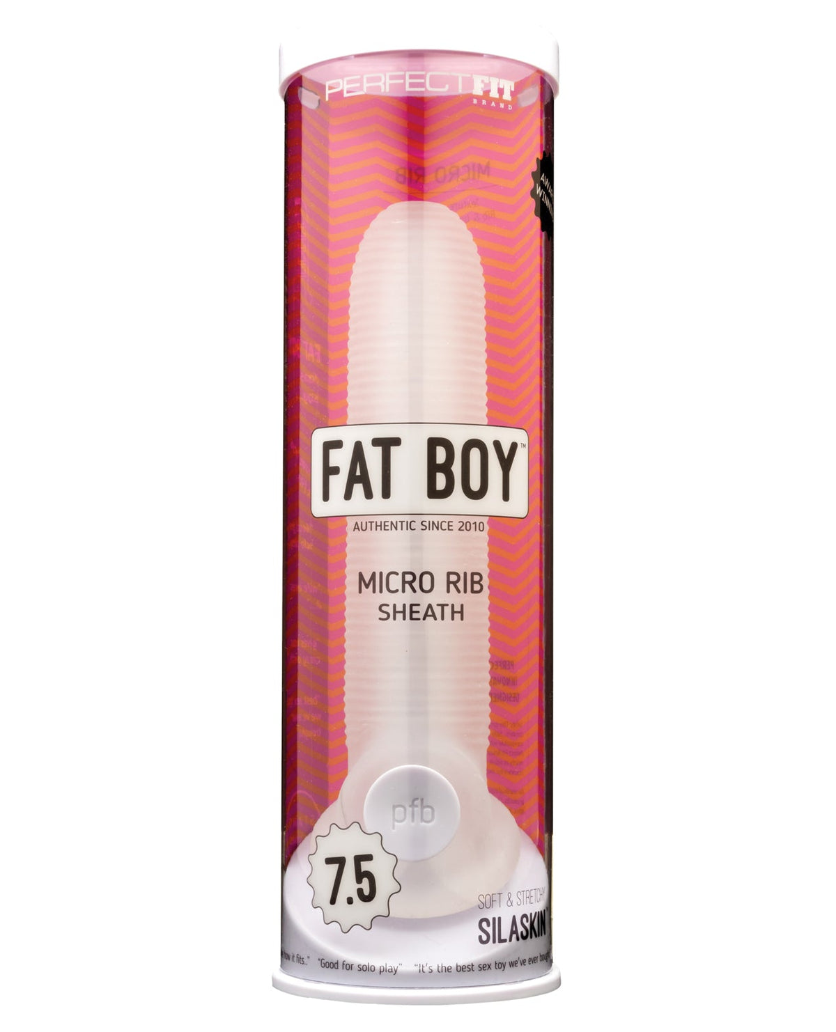 Perfect Fit Perfect Fit Fat Boy Micro Ribbed Sheath 7.5" - Clear