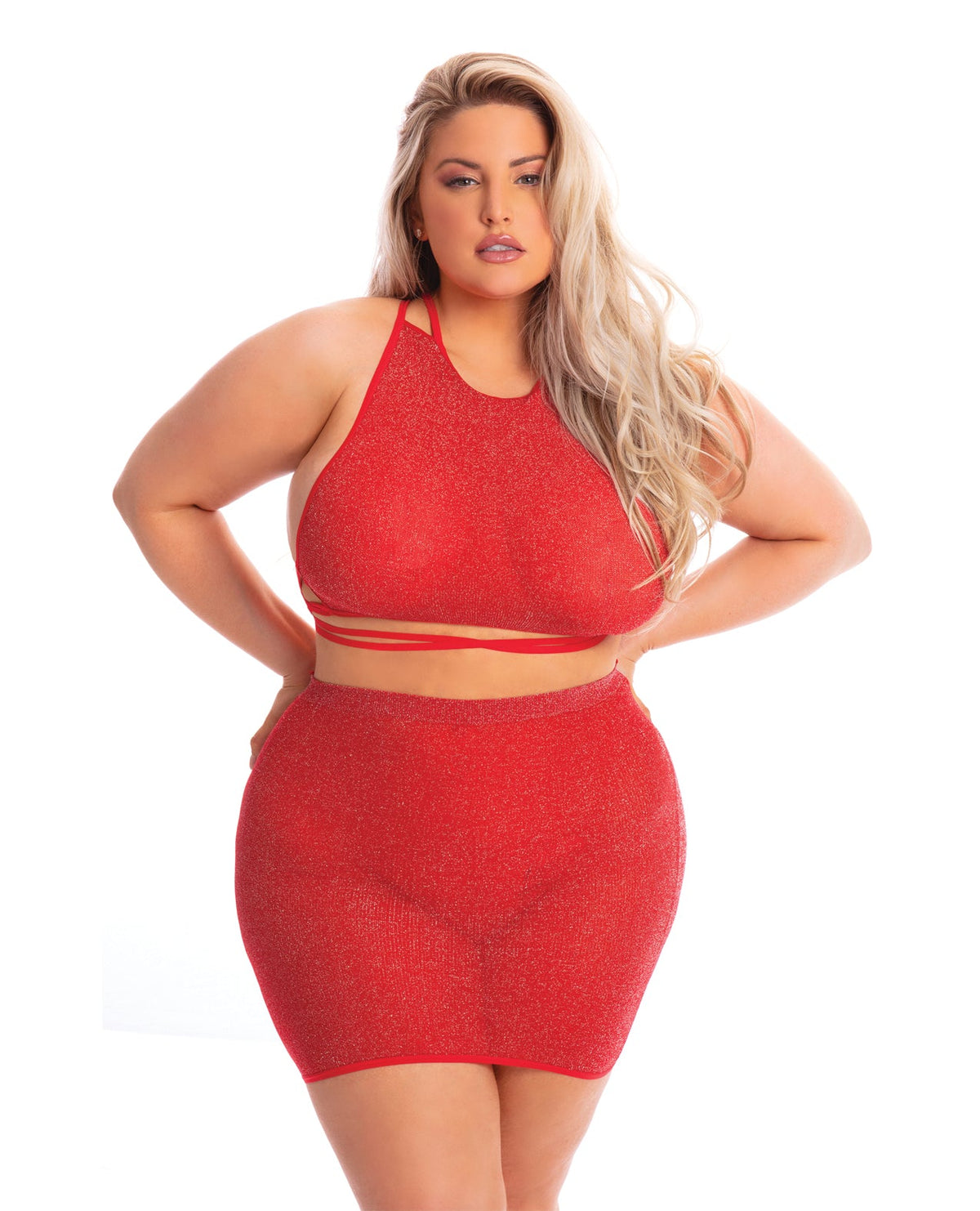 Pink Lipstick Pink Lipstick Midnight Sun Skirt Set Red QN