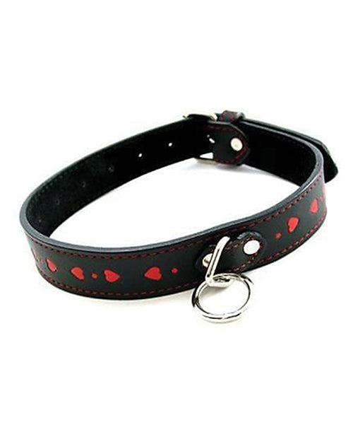Plesur Plesur PVC Collar w/Hearts - Black/Red