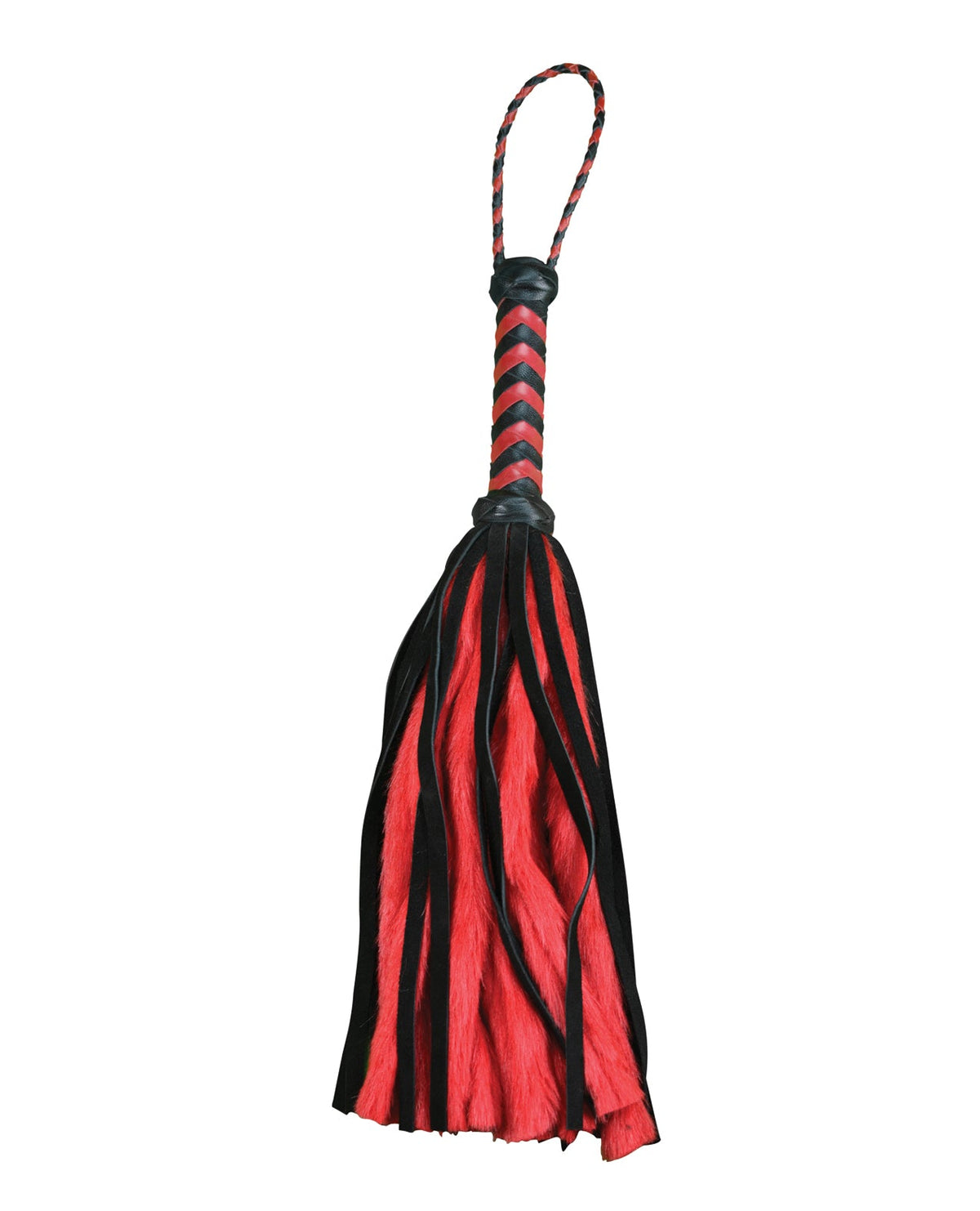 Plesur Plesur 17" Suede & Fluffy Faux Fur Tails - Black/Red
