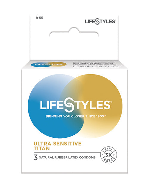 Lifestyles Lifestyles Ultra Sensitive Titan Condoms - Pack of 3