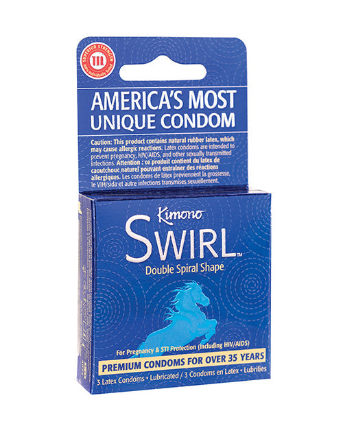 Kimono Kimono Swirl Double Spiral Shape Condoms - Pack of 3