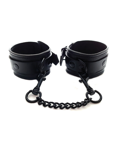 Rouge Rouge Leather Ankle Cuffs - Black with Black