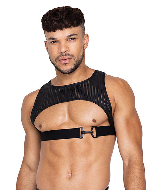 Roma Confidential Master Harness w/Hook & Ring Closure Black XL