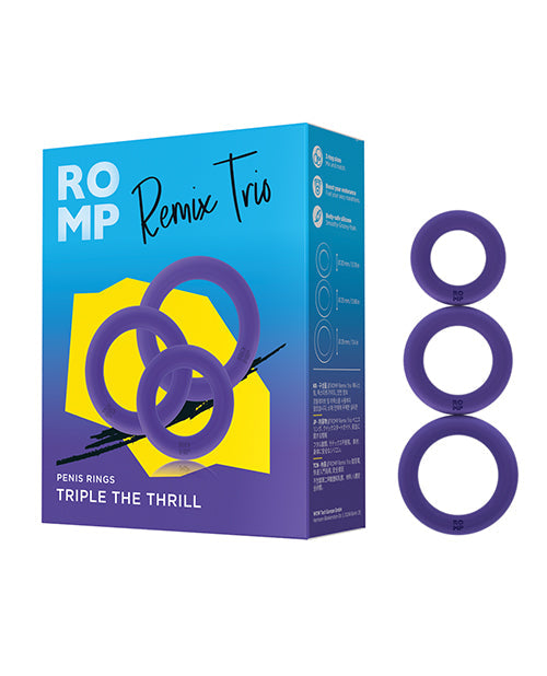 ROMP ROMP Remix Trio Penis Ring Set of 3 - Purple