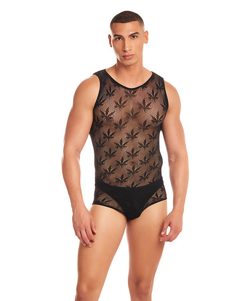myluxurytoys Rainbow Party Night Blaze Singlet 2 pc Set w/Thong - Black S/M