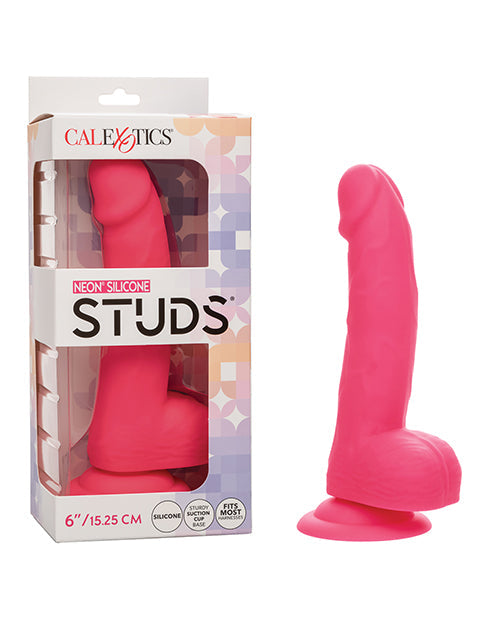Silicone Studs Silicone Studs Neon 6" Dildo - Pink