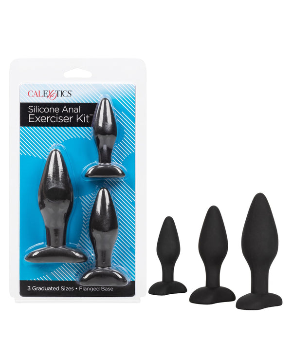 CalExotics Anal Toys Silicone Anal Exerciser Kit - Black