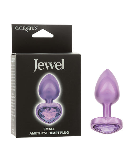 Jewel Jewel Amethyst Heart Butt Plug - Small, Purple