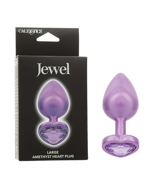 Jewel Jewel Amethyst Heart Butt Plug - Large, Purple
