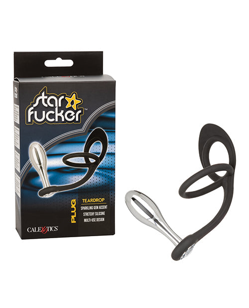 Star Fucker Star Fucker Teardrop Gem Plug w/Silicone Enhancer - Black