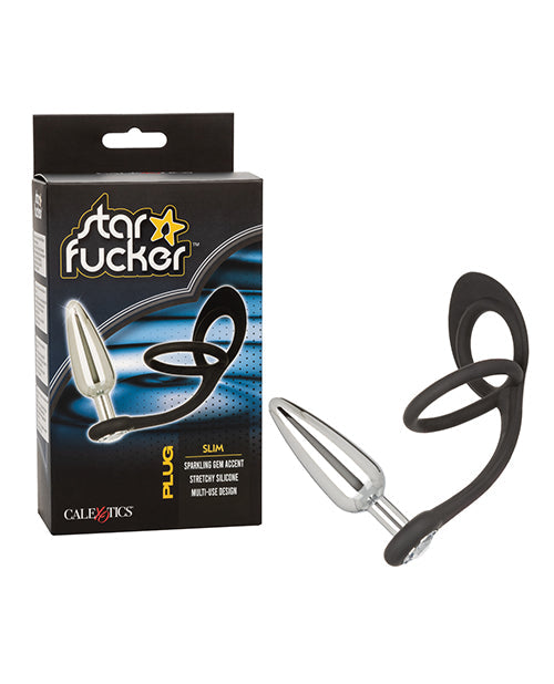 Star Fucker Star Fucker Slim Gem Plug w/Silicone Enhancer - Black