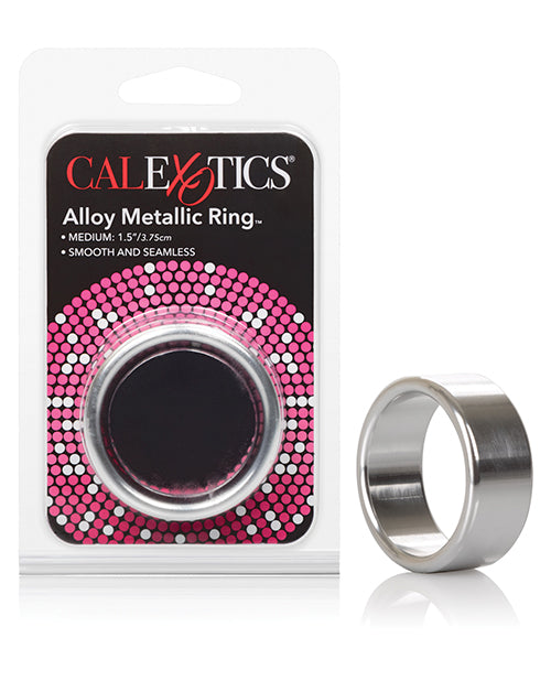 Rings! Alloy Metallic Ring - Medium Silver