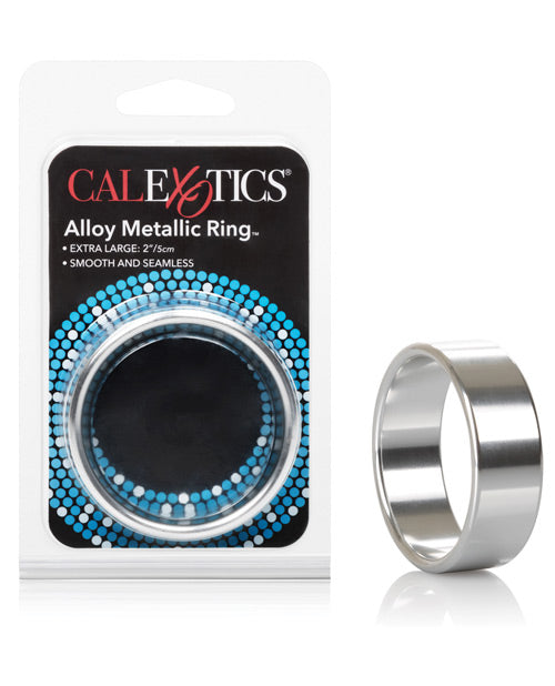 Rings! Alloy Metallic Ring - XL Silver