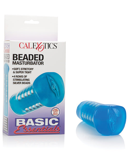Basic Essentials Basic Essentials Beaded Masturbator - Blue