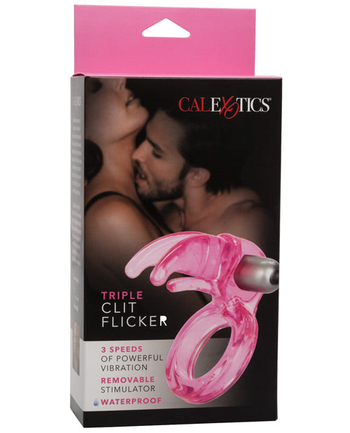 Couple's Enhancers Triple Clit Flicker - Pink