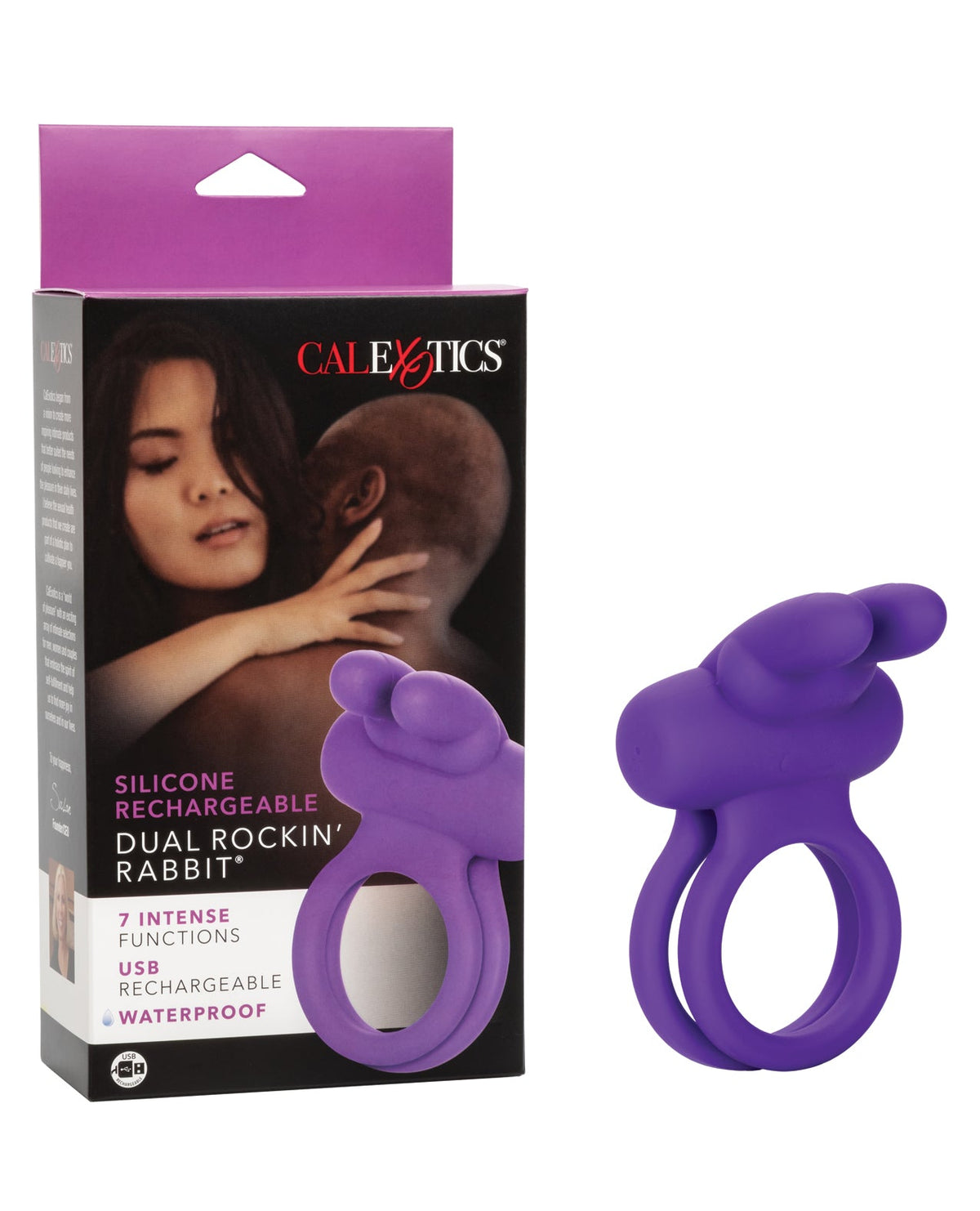 Couple's Enhancers Silicone Rechargeable Rockin' Rabbit Enhancer - Purple
