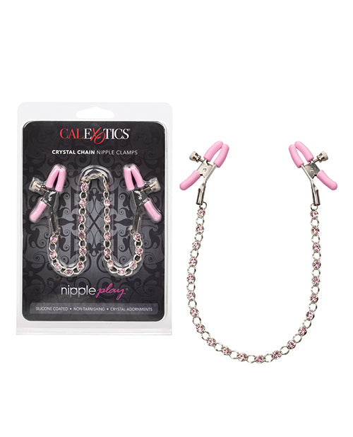 Nipple Play Nipple Play Crystal Chain Nipple Clamps - Pink
