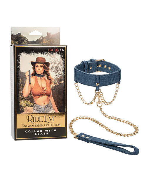 Ride 'Em Ride 'Em Premium Denim Collection Collar w/Leash