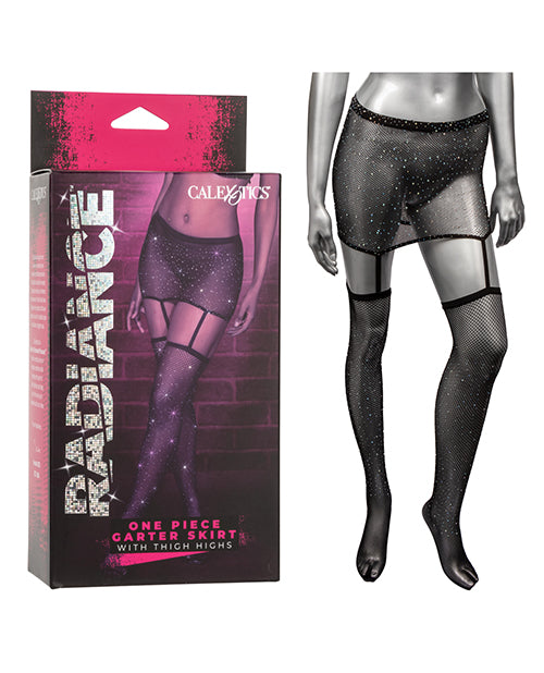 Radiance Radiance One Piece Garter Skirt w/Thigh Highs - Black O/S